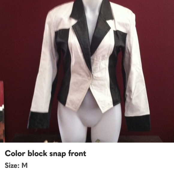Jackets & Blazers - Black and White Leather Jacket